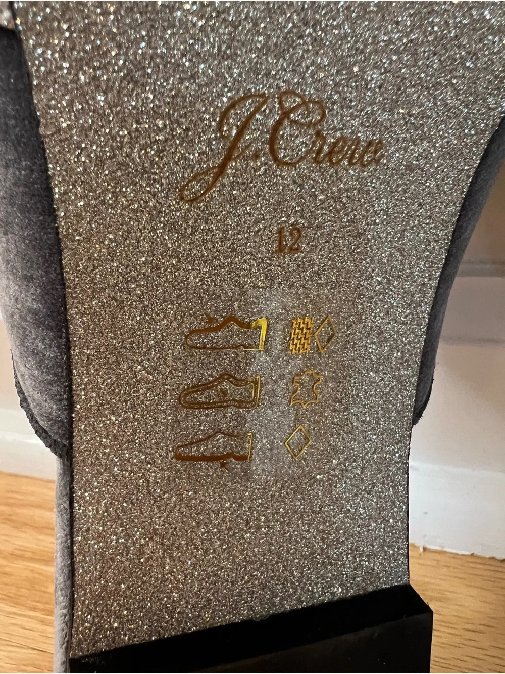 NWOT J.Crew Marina Velvet Jeweled Bow Mule Slides in Grey